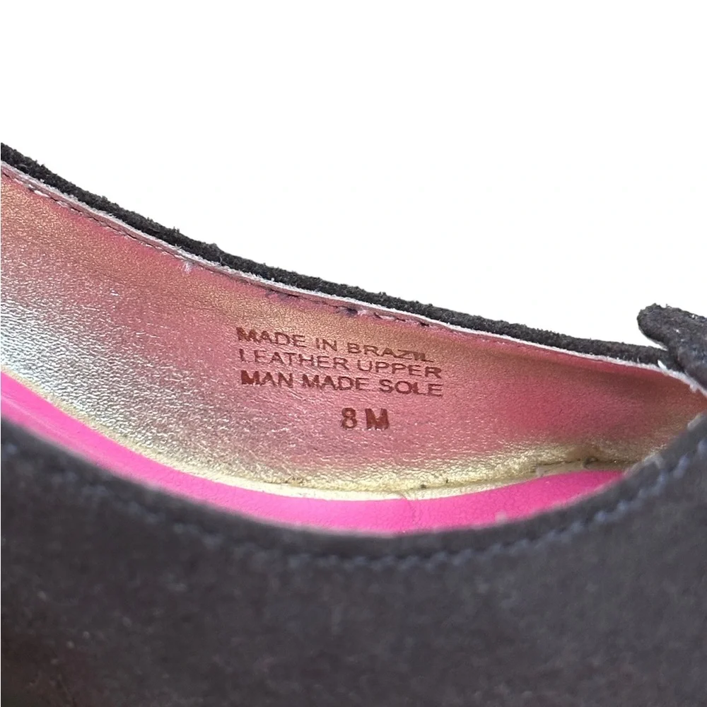 Lilly Pulitzer Resort Chic Jewel Brown Suede Peep-Toe Wedge Shoes Women's US 8 M